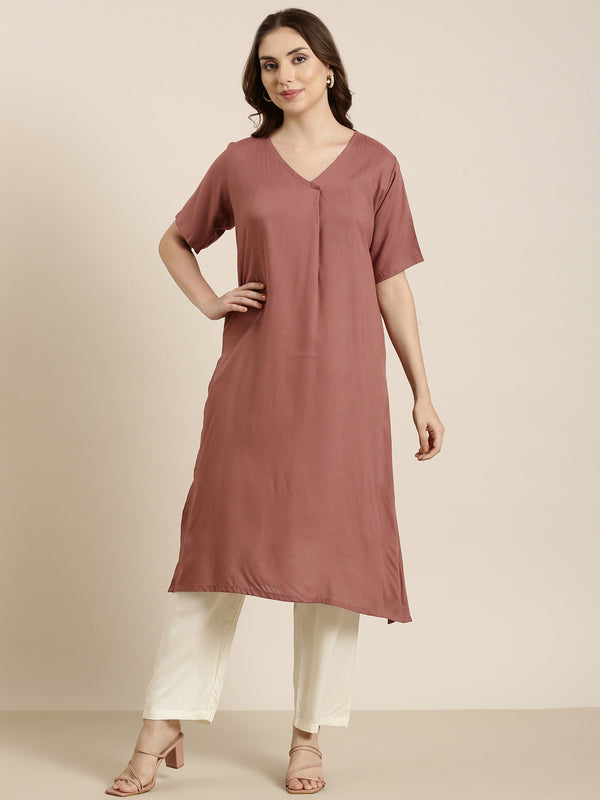 Rose half sleeve long kurta co-ord set