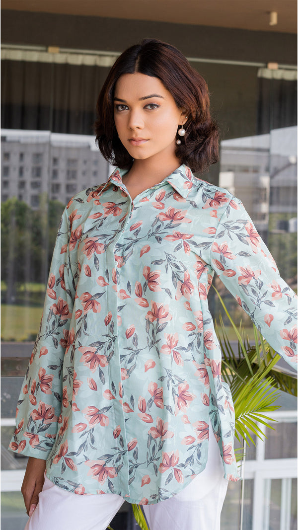 Women Minty Meadows Printed Shirt